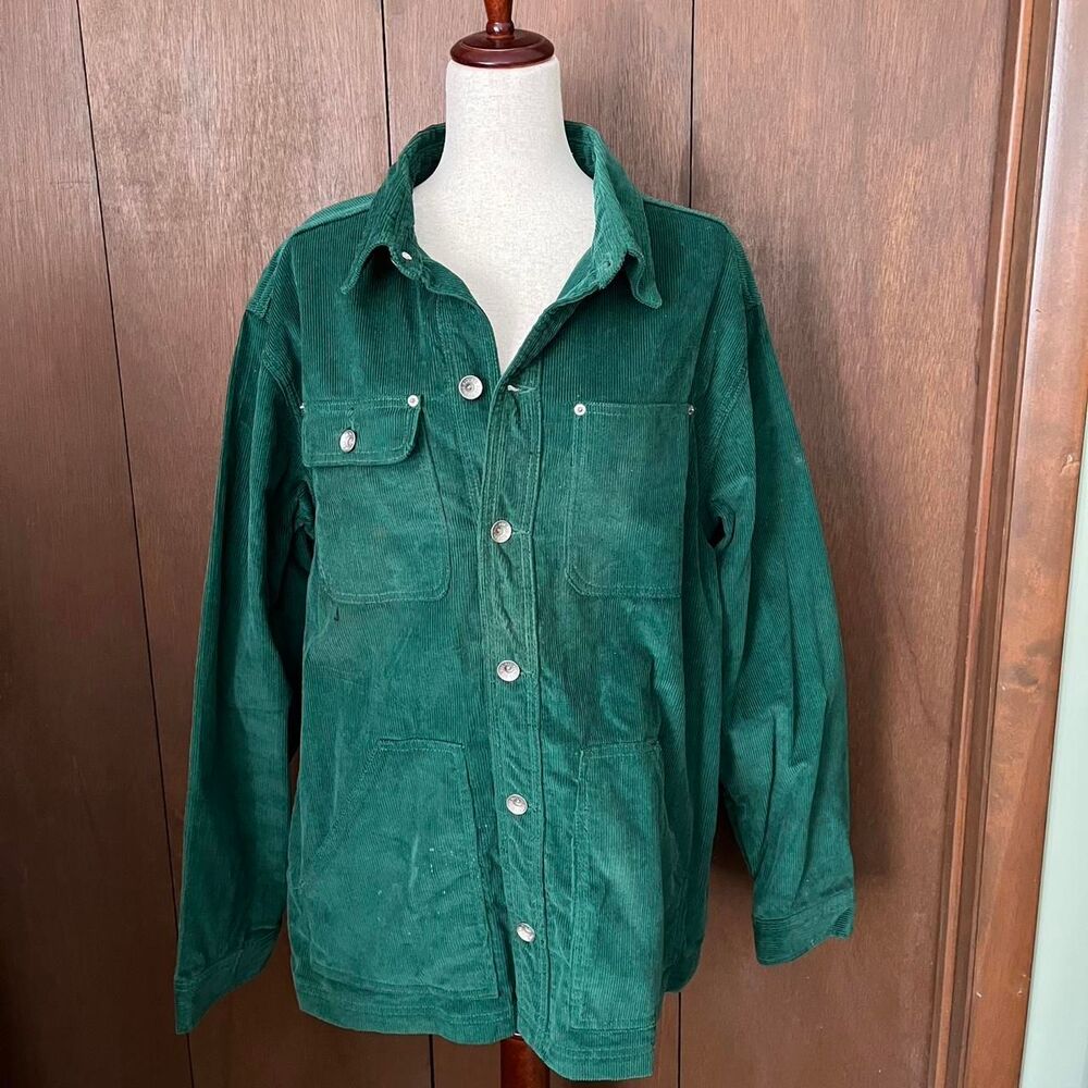 NWT BDG Urban Outfitters Men's Green Corduroy Button Up Jacket Shirt